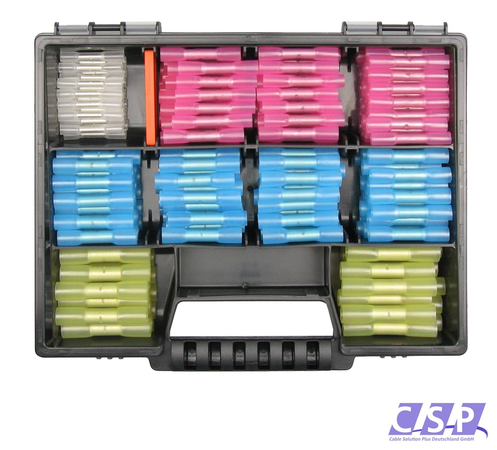 [33-1016-SK] Schrumpfverbinder 250 Teile Sortiment Quetschverbinder Industrie KFZ LKW Box 6
