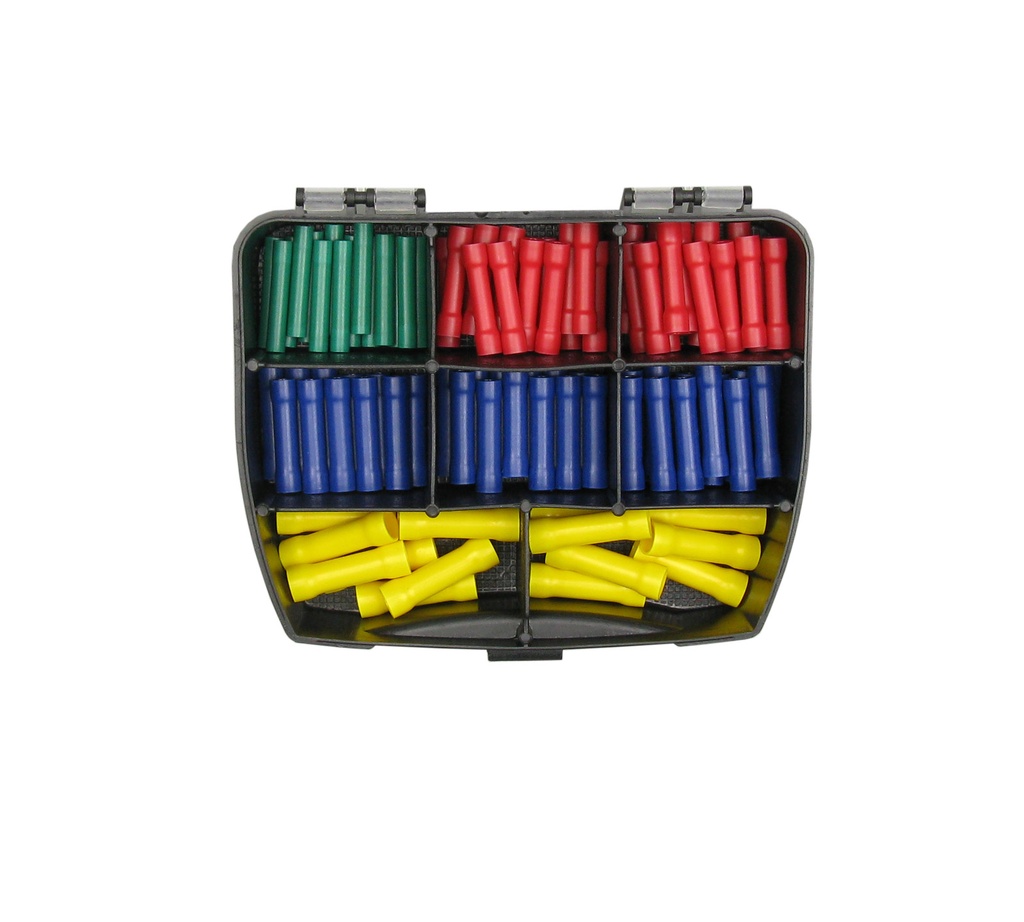 [33-1019-SK] Stoßverbinder 100 Teile Sortiment Quetschverbinder Industrie Auto KFZ LKW Box 9