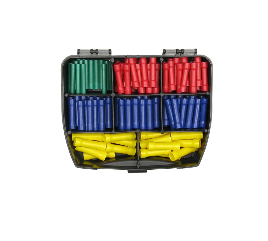 [33-1020-SK] Stoßverbinder 150 Teile Sortiment Quetschverbinder Industrie Auto KFZ LKW Box 10