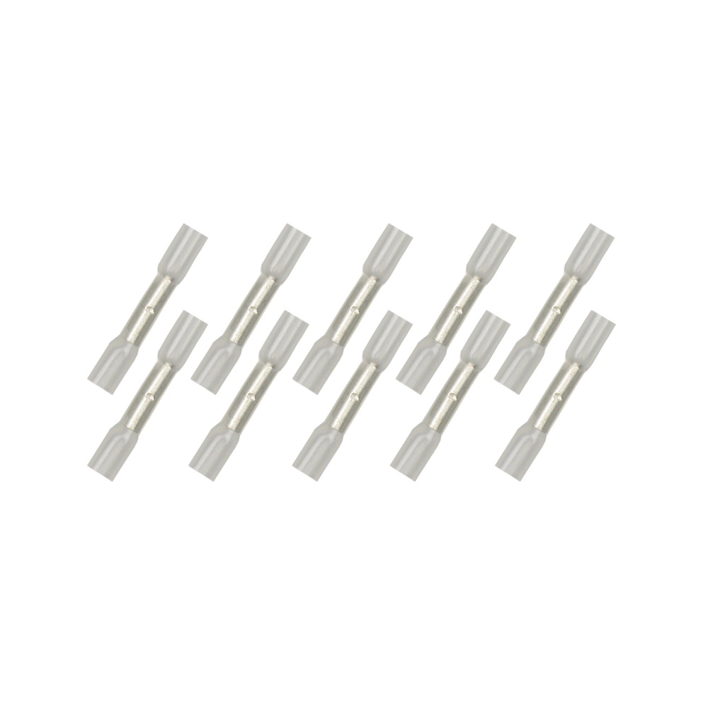 [33-0391-010] 10x Schrumpfverbinder 0,25 - 0,35²  transp. Kleber Stoss- Quetschverbinder