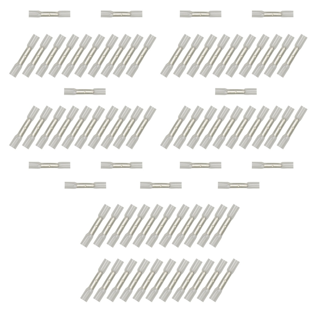 [33-0391-075] 75x Schrumpfverbinder 0,25 - 0,35²  transp. Kleber Stoss- Quetschverbinder